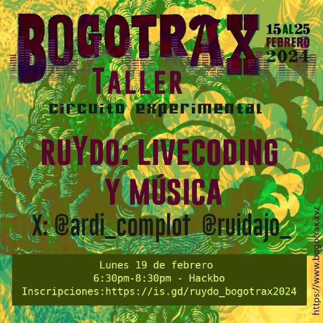 Banner del taller livecoding y música en bogotrax